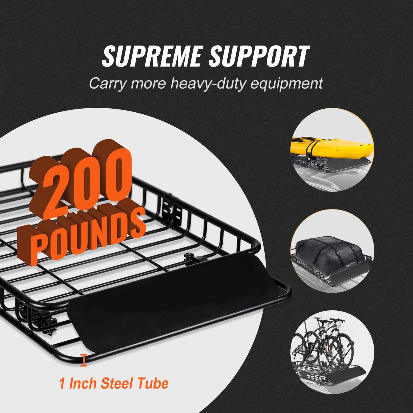 Expand your vehicle’s hauling capacity with the SucceBuy roof rack cargo basket.