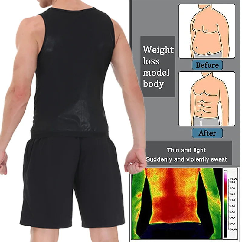 LILVIGORCN Men Sauna Compression Shirt Short Sleeve Body Shaper For Workout