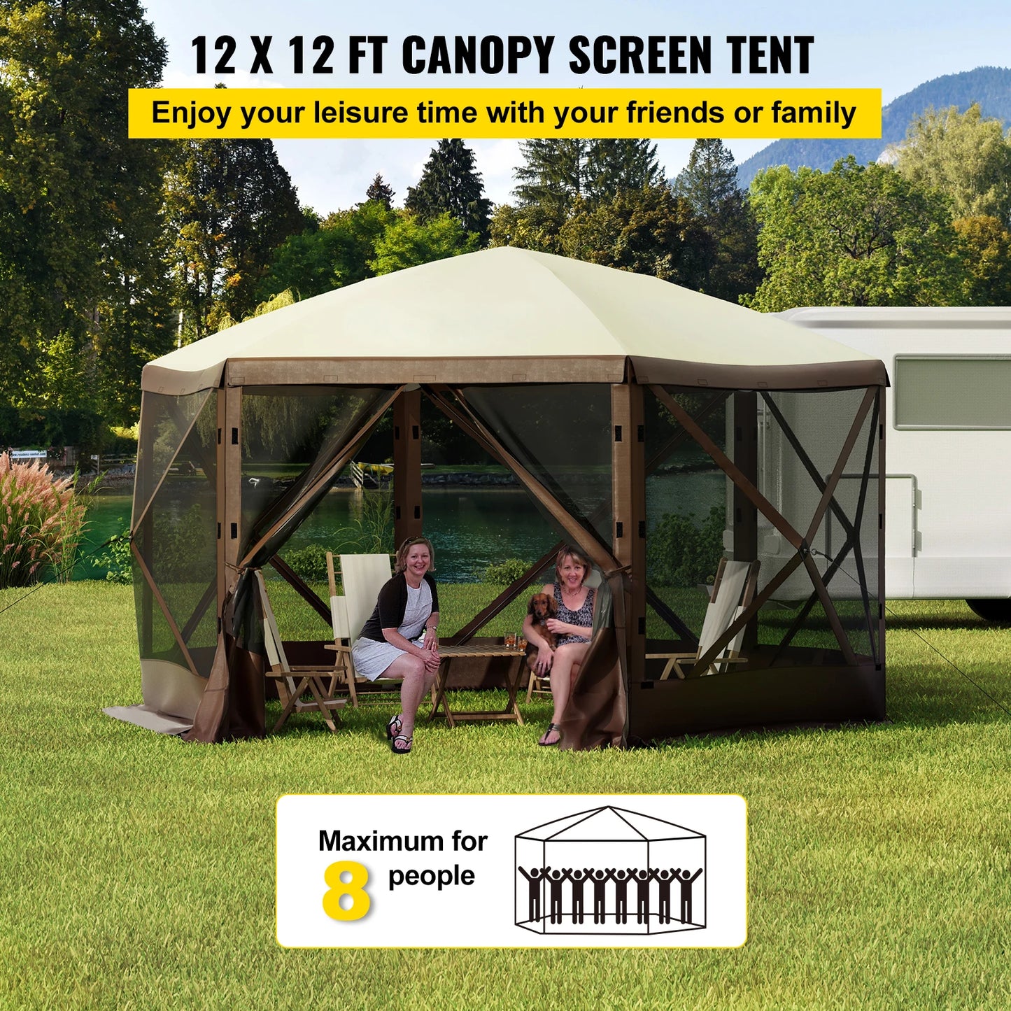 From SucceBuy, elevate your outdoor space with a durable, pop-up camping gazebo that blends shade, privacy, and breeze.