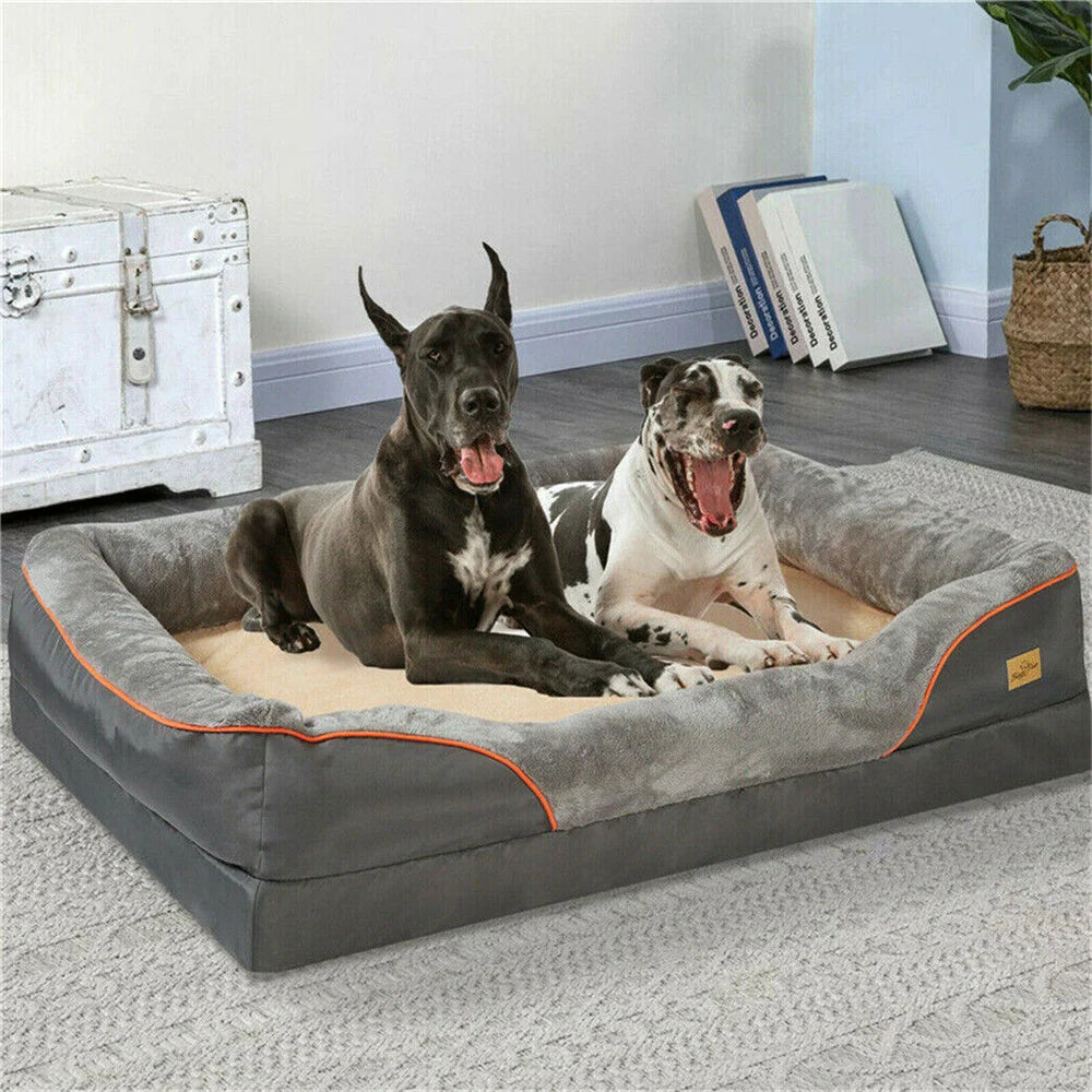 BORWARTCN Jumbo Orthopedic Memory Foam Dog Bed With Removable Cover Waterproof