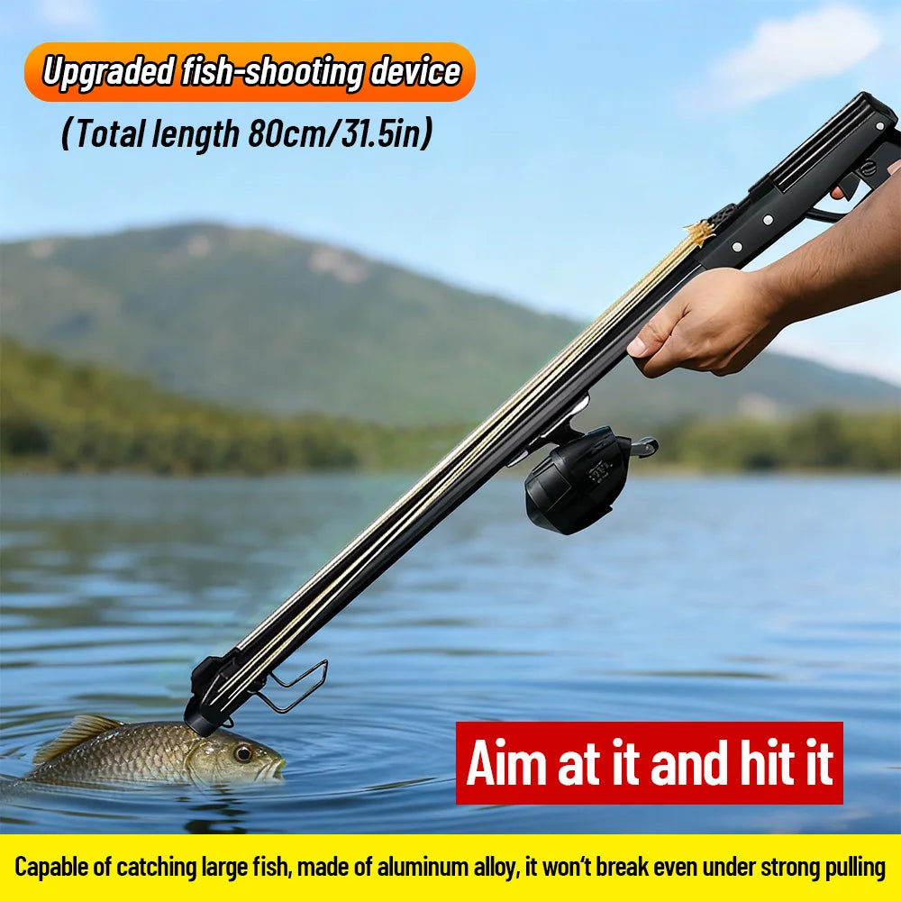 Aluminum Fishing Slingshot Rod With Reel Long Distance Portable Fishing Tool