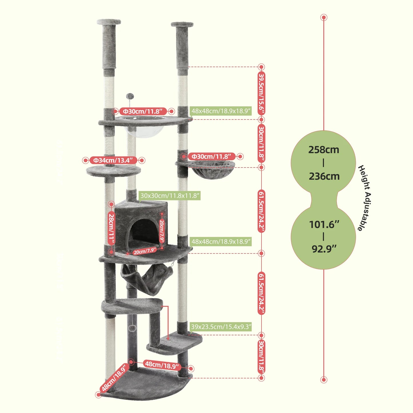 Elevate your cat’s playtime with PAWZ Road Floor to Ceiling Cat Tree.