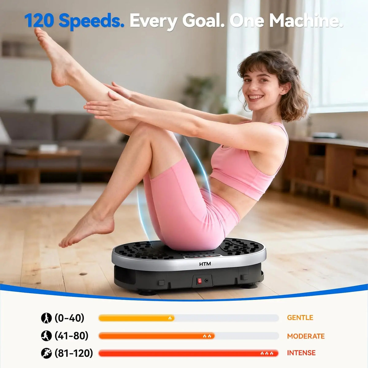 Vibration Plate Exercise Machine with 120 Speeds and 9 Preset Programs