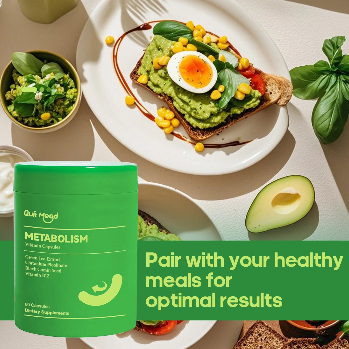 Quit Mood Metabolism Vitamin Capsules With Green Tea Extract Chromium Picolinate