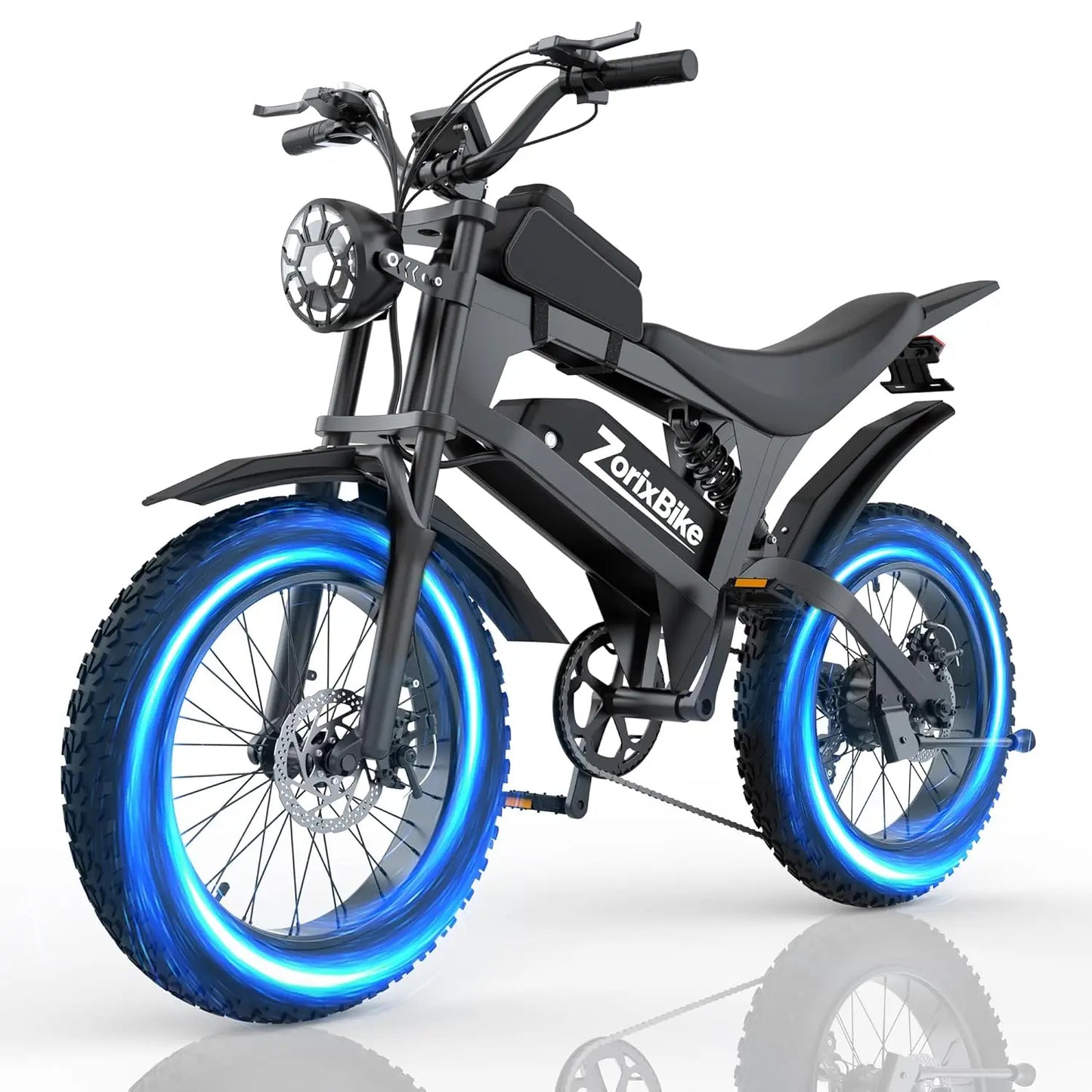 48V 20Ah 1500W Fat Tire Electric Bike 31MPH 80Mi 20x4in 7-Speed UL2849 Off-Road,Customized