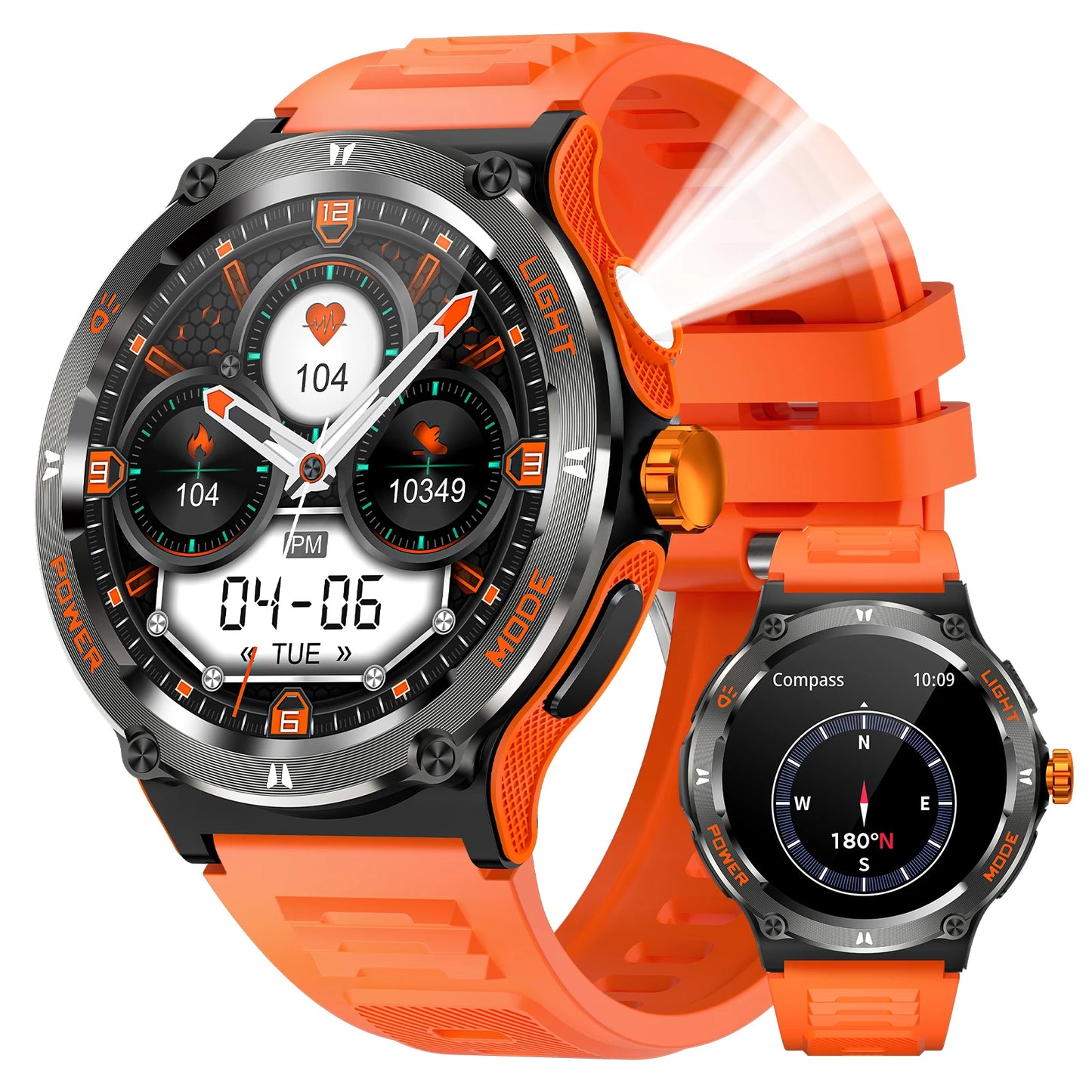 LaNikar Smart Watch KT76 1.53 Inch 3ATM Waterproof Compass Bluetooth Heart Rate