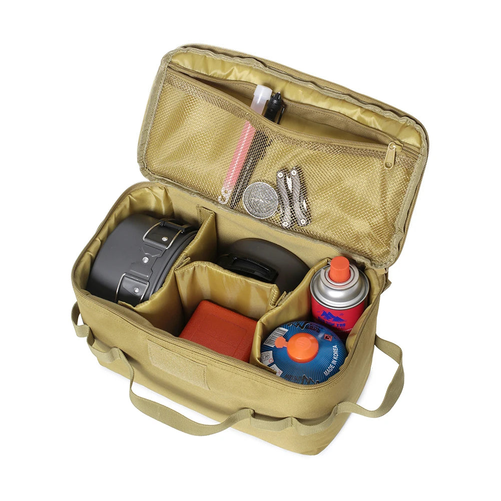 30L Camping Cooking Utensil Organizer Large Capacity Car Trunk Storage Bag Detachable Multifunctional Camping Stove Storage Case