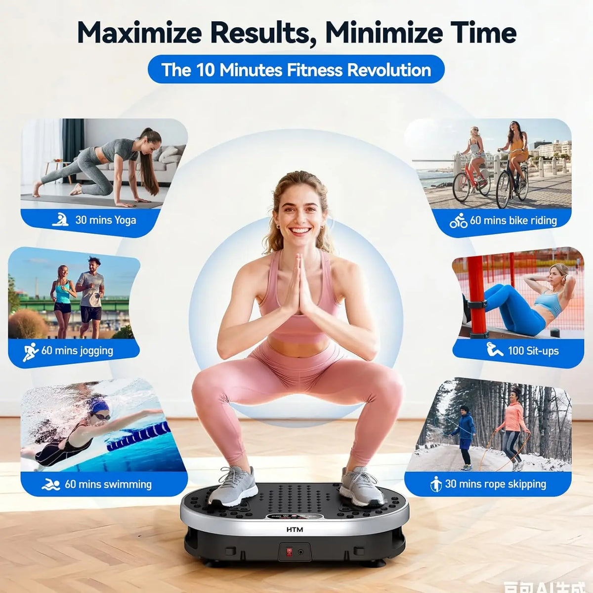 Vibration Plate Exercise Machine with 120 Speeds and 9 Preset Programs