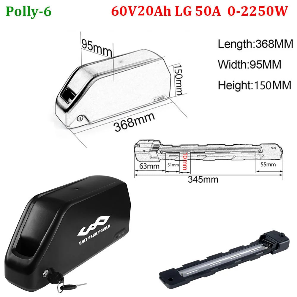 Unitpackpower Ebike Battery 52V 48V 24Ah 21700 18650 Pack For BBS02 BBS01 BBSHD
