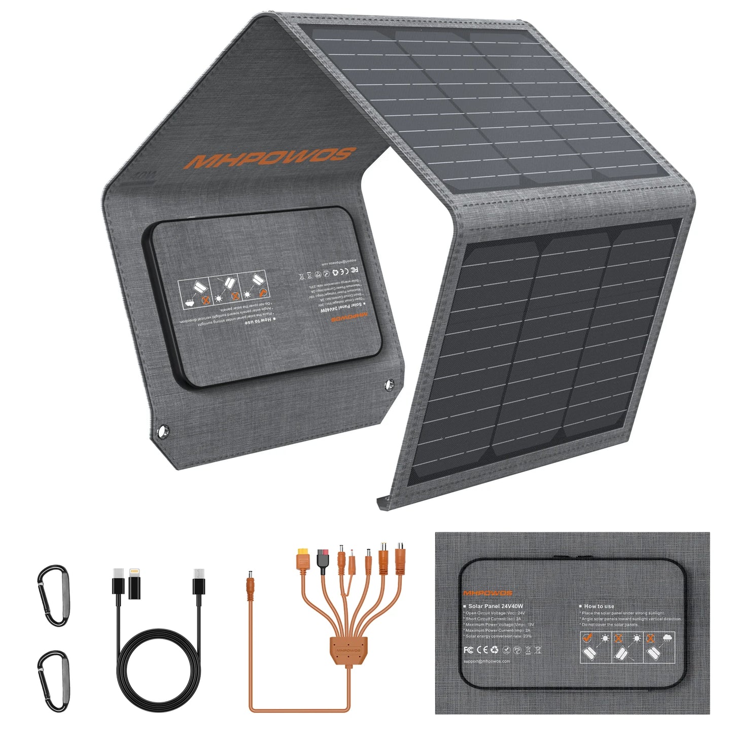 Charge up on the go with the MHPOWOS 40W Portable Solar Panel Charger for campers and hikers seeking dependable, silent power anywhere, rain or shine.