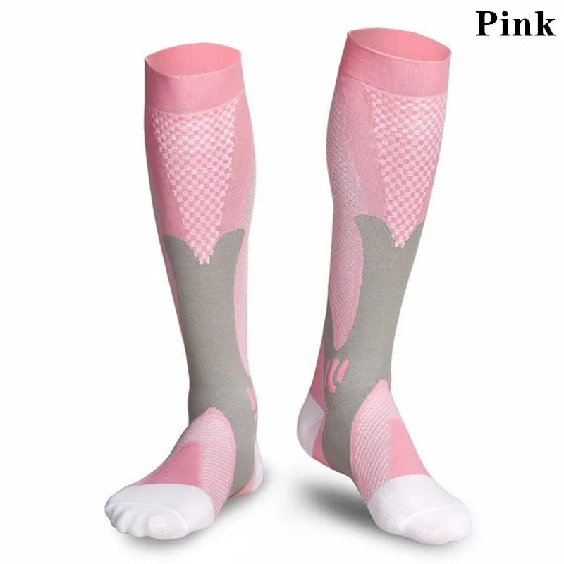 Experience all-day comfort and performance with knee-high compression socks from Brand NONE, designed for you as an athlete and everyday mover, with soft yet supportive fabric that improves your circulation and speeds recovery after workouts.