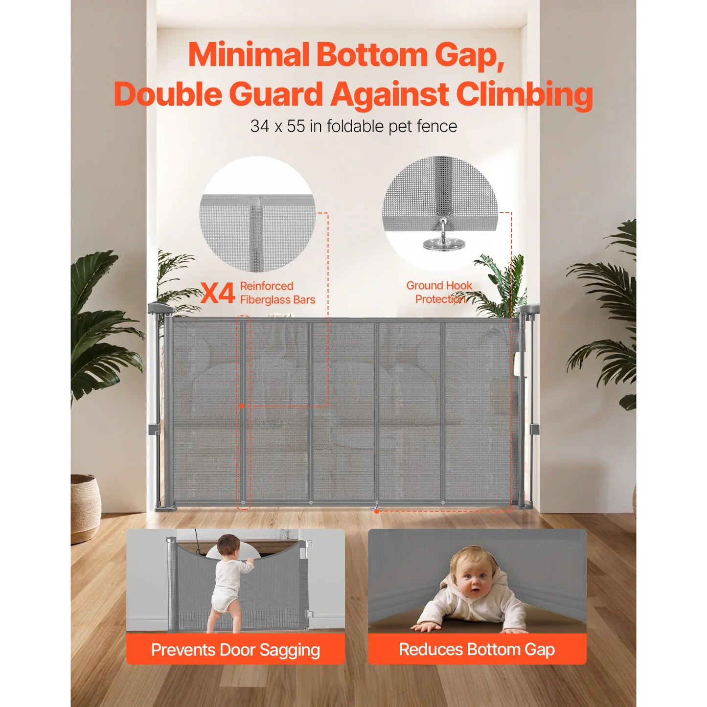 From SucceBuy, your trusted home safety brand, this retractable gate shields your home while staying unobtrusive, sturdy, and dependable for busy families.