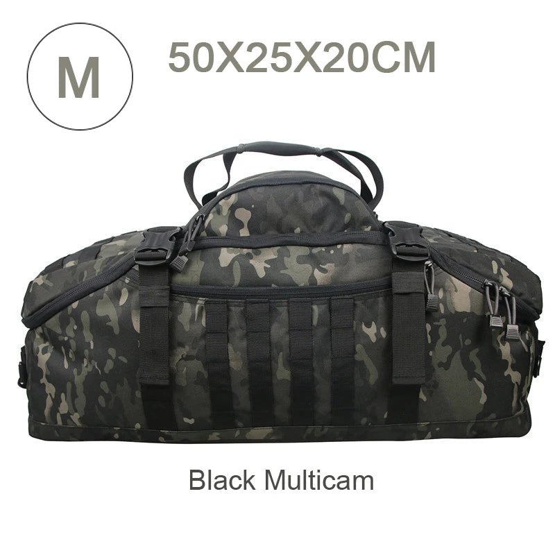LQARMYCN 3 Way Duffle Bag Large Capacity Waterproof Travel Bag 50x25x20cm