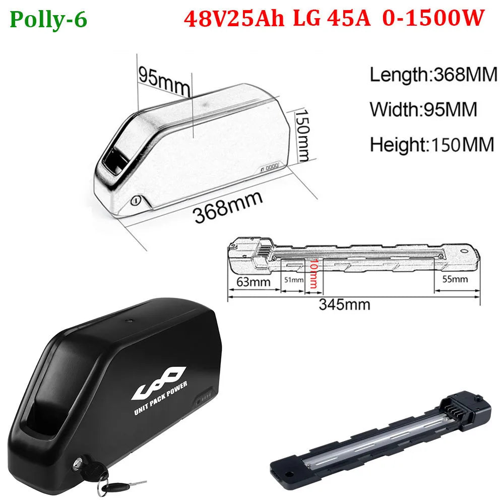 Unitpackpower Ebike Battery 52V 48V 24Ah 21700 18650 Pack For BBS02 BBS01 BBSHD