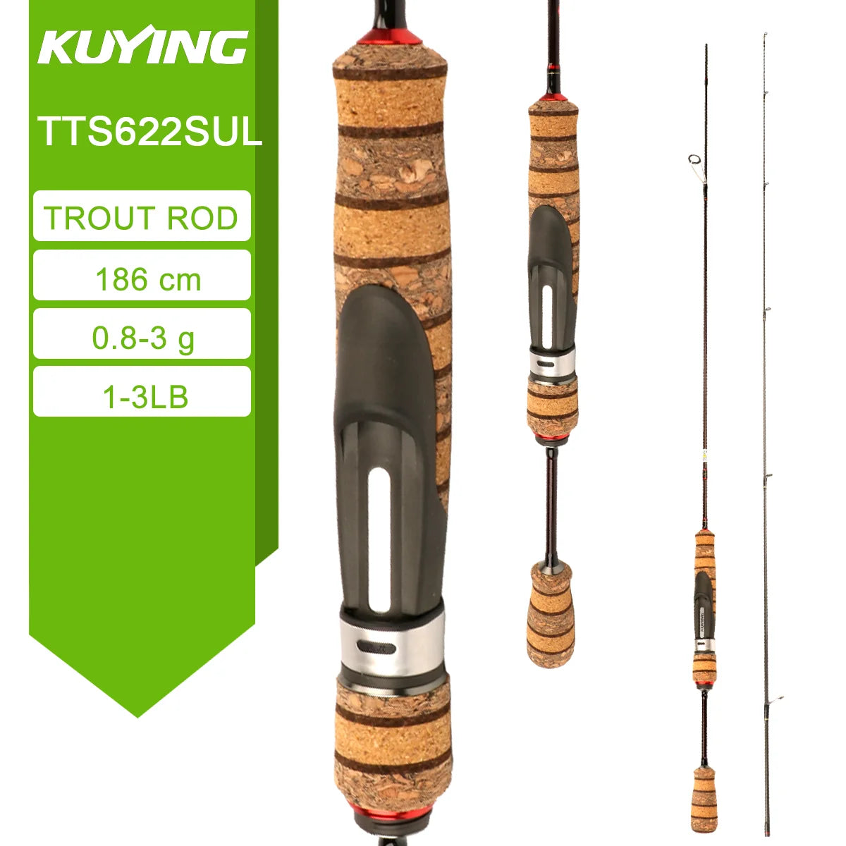 Experience featherweight sensitivity and rapid response with Kuying's Teton L Ul Sul carbon rod, designed for you to make ultralight lures and precise casts across lakes and rivers.