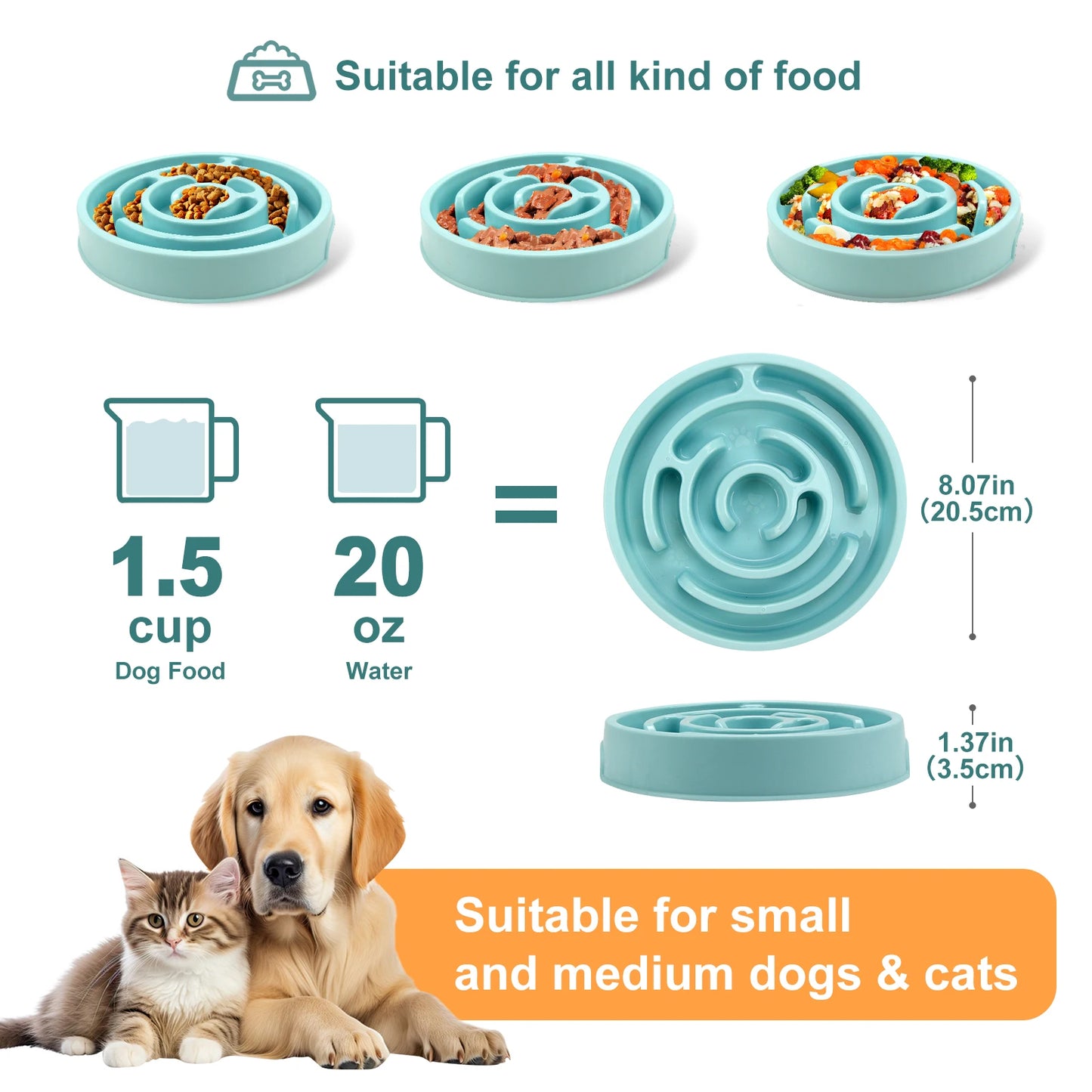 Turn every meal into a calmer, healthier routine with this Pet Dog Slow Feeder Bowl that makes dining a mindful challenge.