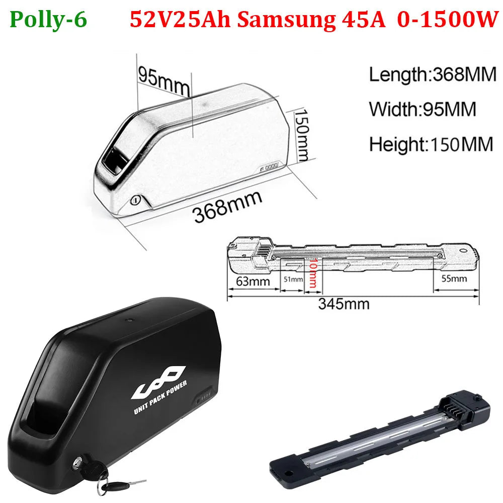Unitpackpower Ebike Battery 52V 48V 24Ah 21700 18650 Pack For BBS02 BBS01 BBSHD