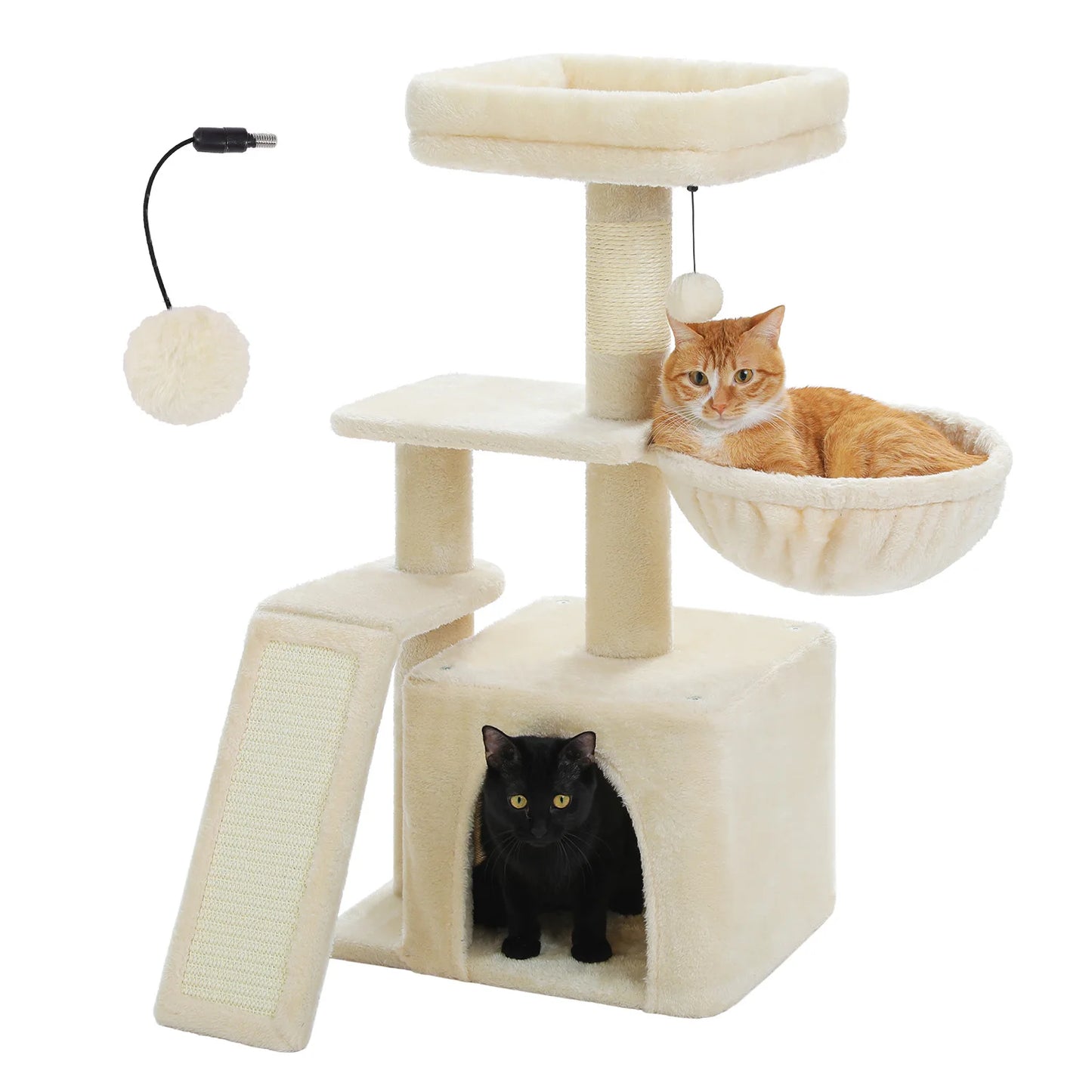 PEQULTICN Small Cat Tree With Three Levels Sisal Scratching Post