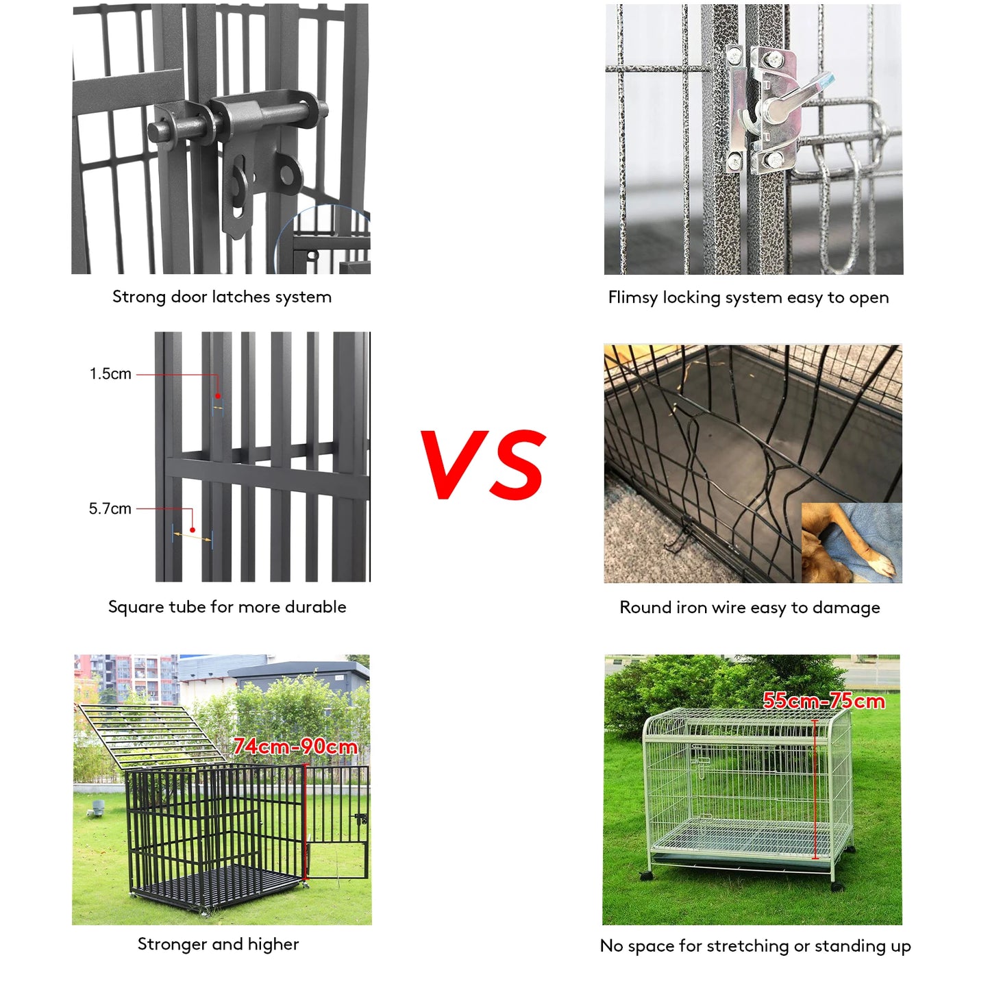 You get a secure, long-lasting space for your dog with the BINGOPAW Heavy Duty Dog Crate.