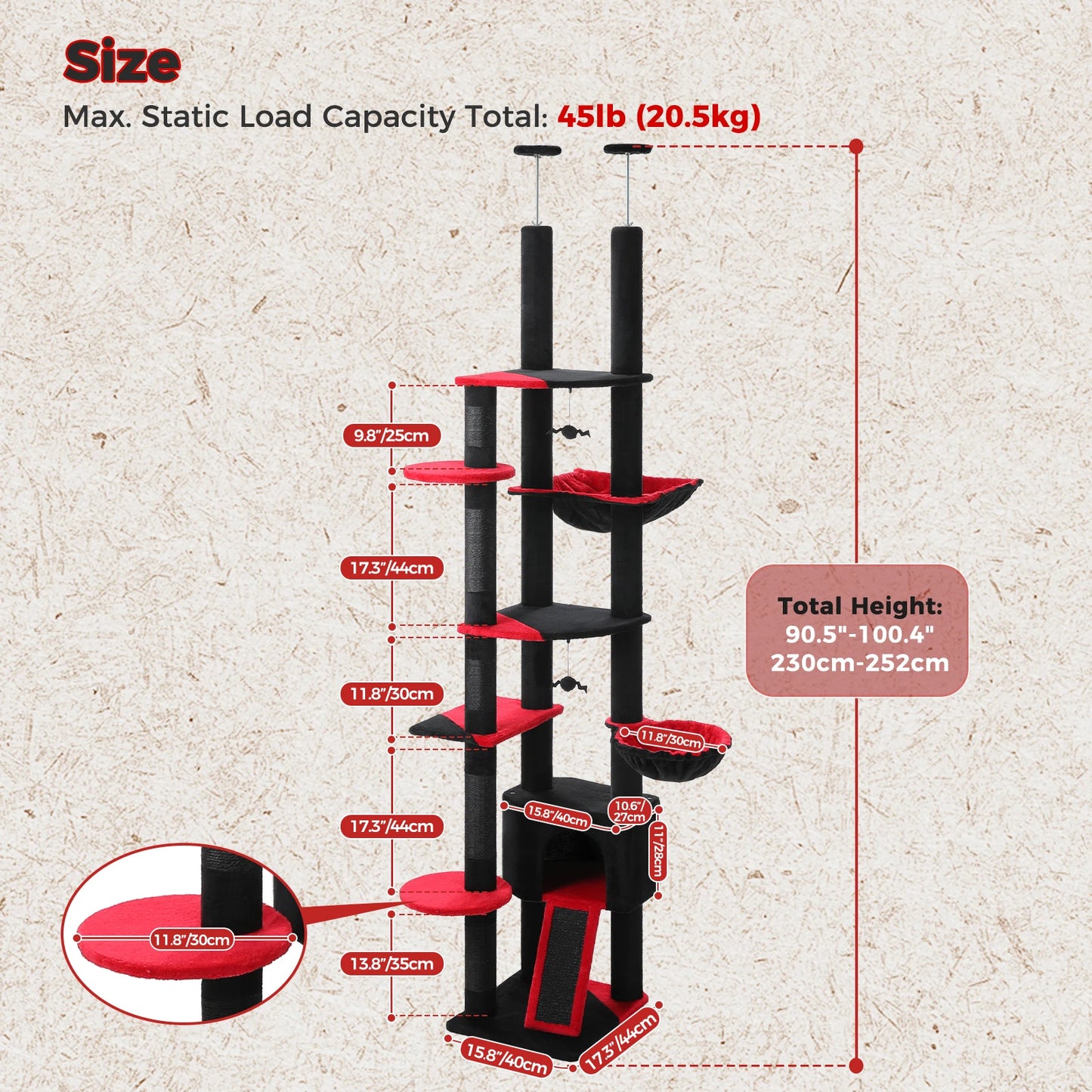 Elevate your cat’s playtime with PAWZ Road Floor to Ceiling Cat Tree.