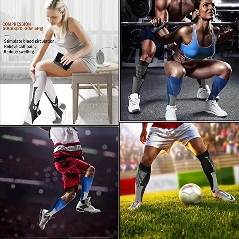 Experience all-day comfort and performance with knee-high compression socks from Brand NONE, designed for you as an athlete and everyday mover, with soft yet supportive fabric that improves your circulation and speeds recovery after workouts.