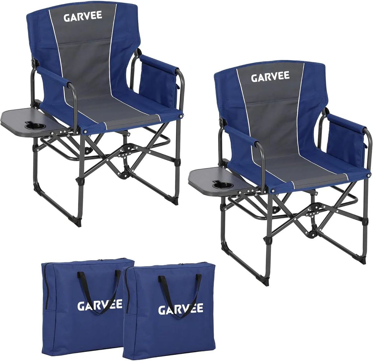 HiMISS 400 Lb Oversized Folding Directors Chair With Side Table