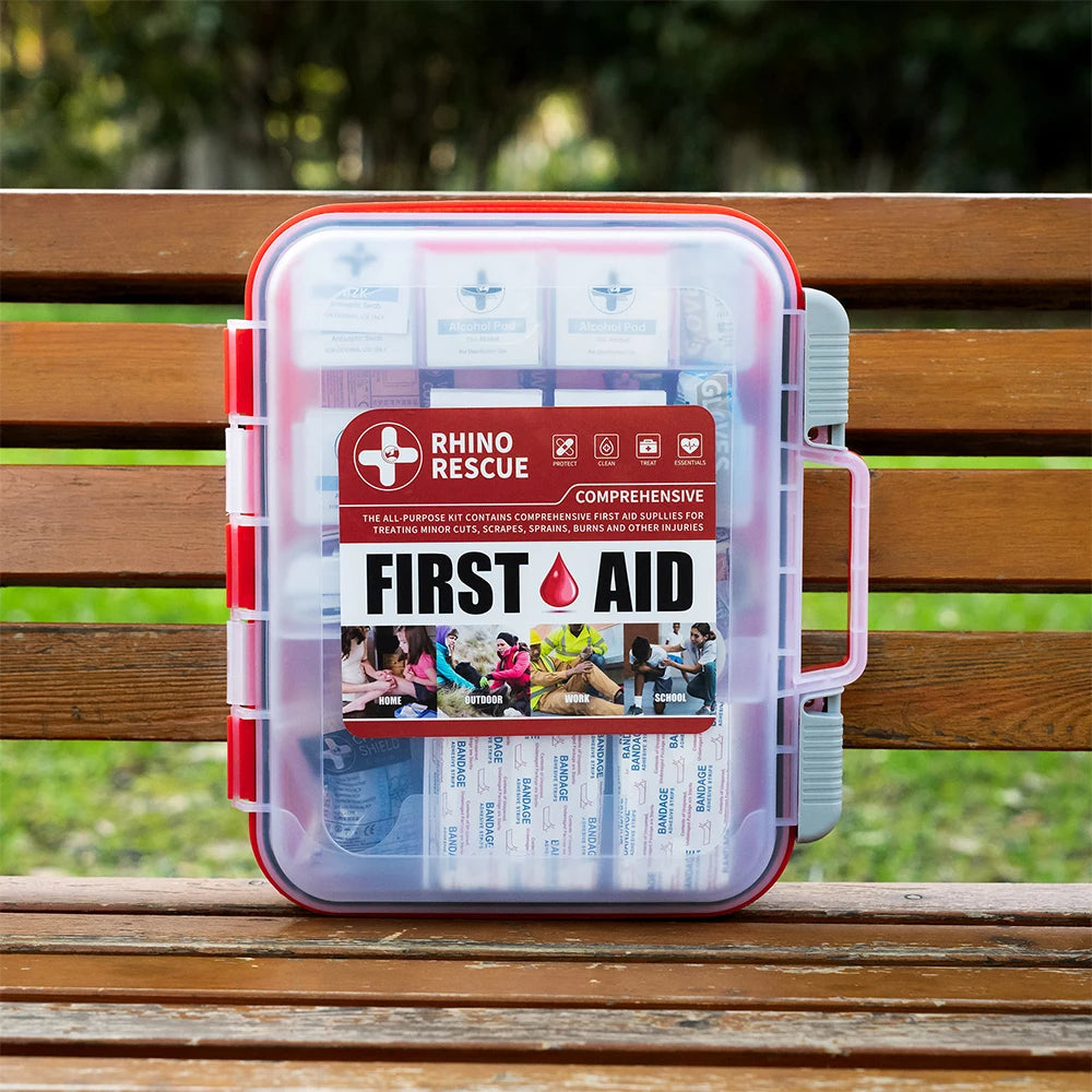 Rhino Rescue 350 Piece OSHA All Purpose First Aid Kit For Home Office School