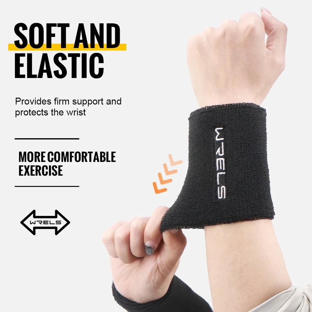 WRELS Terry Cloth Moisture Wicking Wristbands For Sports Tennis Gym Absorbent