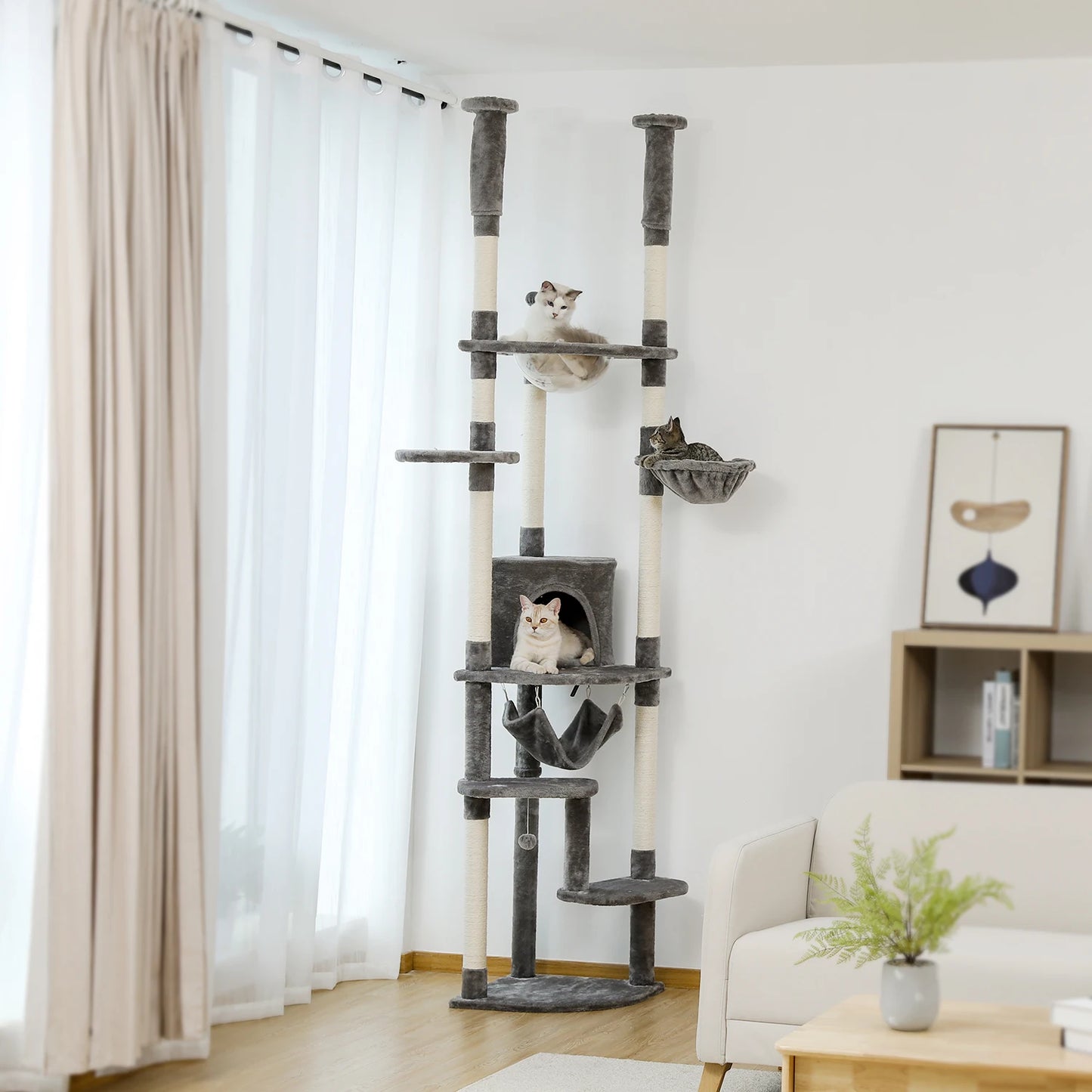 Elevate your cat’s playtime with PAWZ Road Floor to Ceiling Cat Tree.
