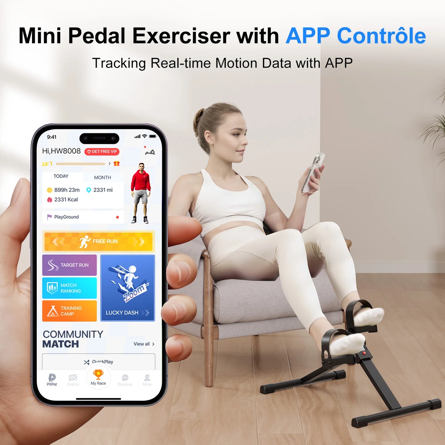 Superun Under Desk Mini Exercise Bike With Folding Pedal Exerciser Display