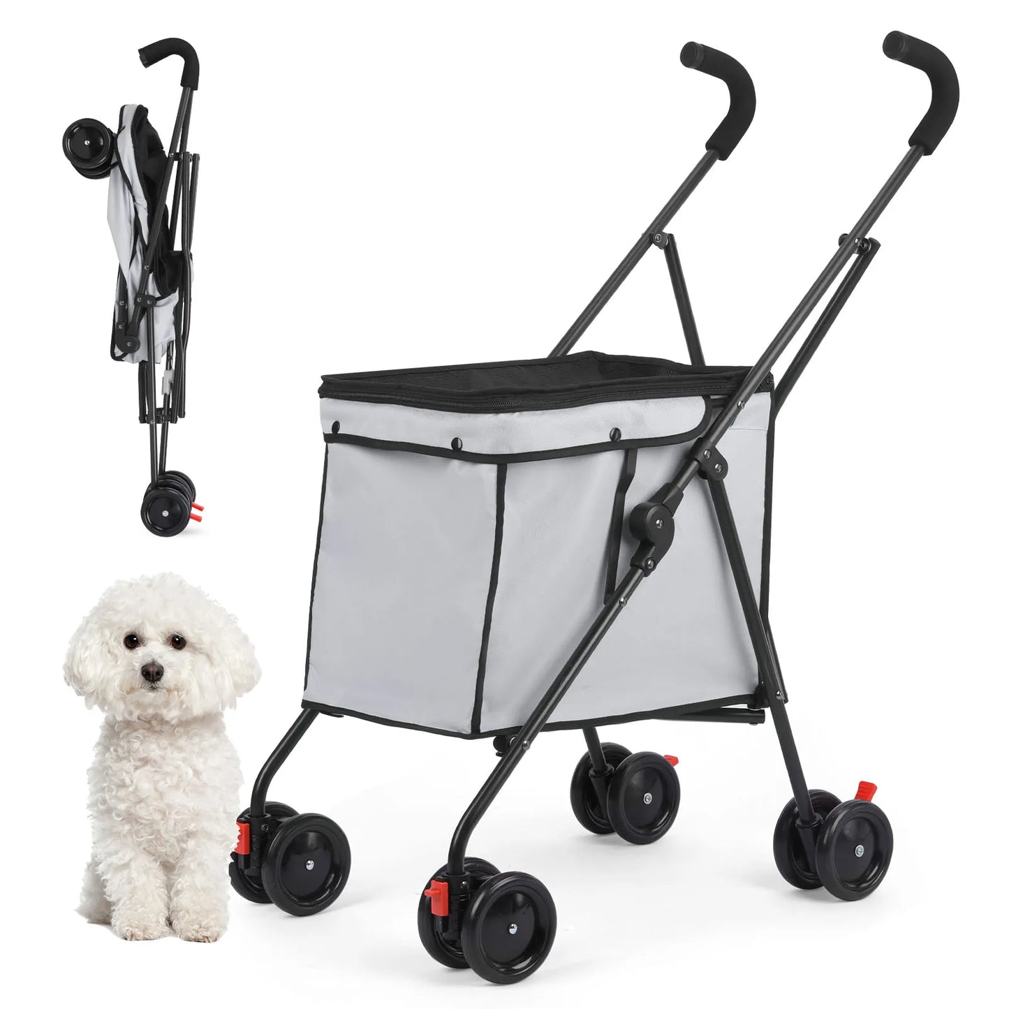 Meet the Wedyvko Shopping Trolley, a compact, pet-friendly stroller that makes your outings effortless.