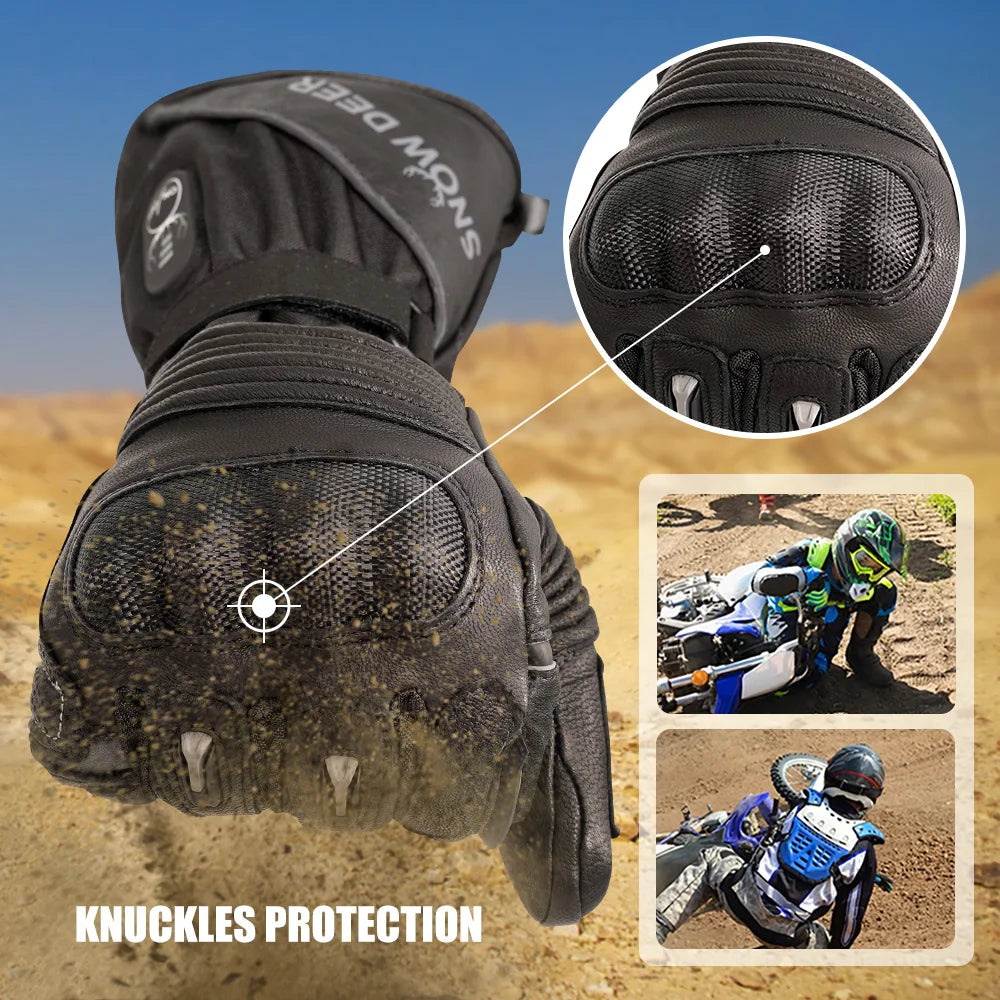 Stay warm and confident on every cold ride with Snow Deer waterproof heated gloves built for snowmobiling, skiing, and winter adventures, no matter the trail, weather, or duration.