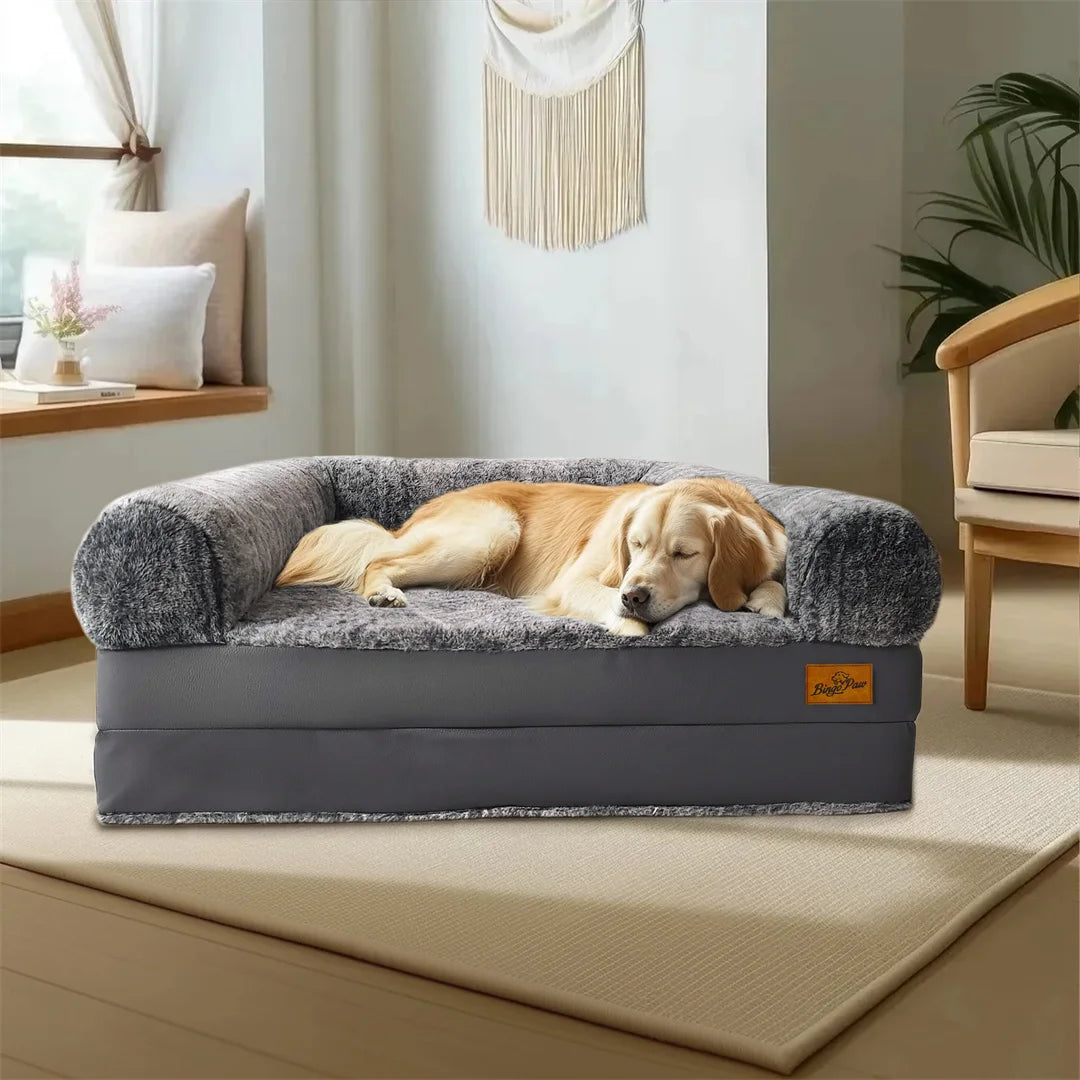 BINGOPAWC 180cm Giant Dog Bed Foldable Calming Plush Orthopedic