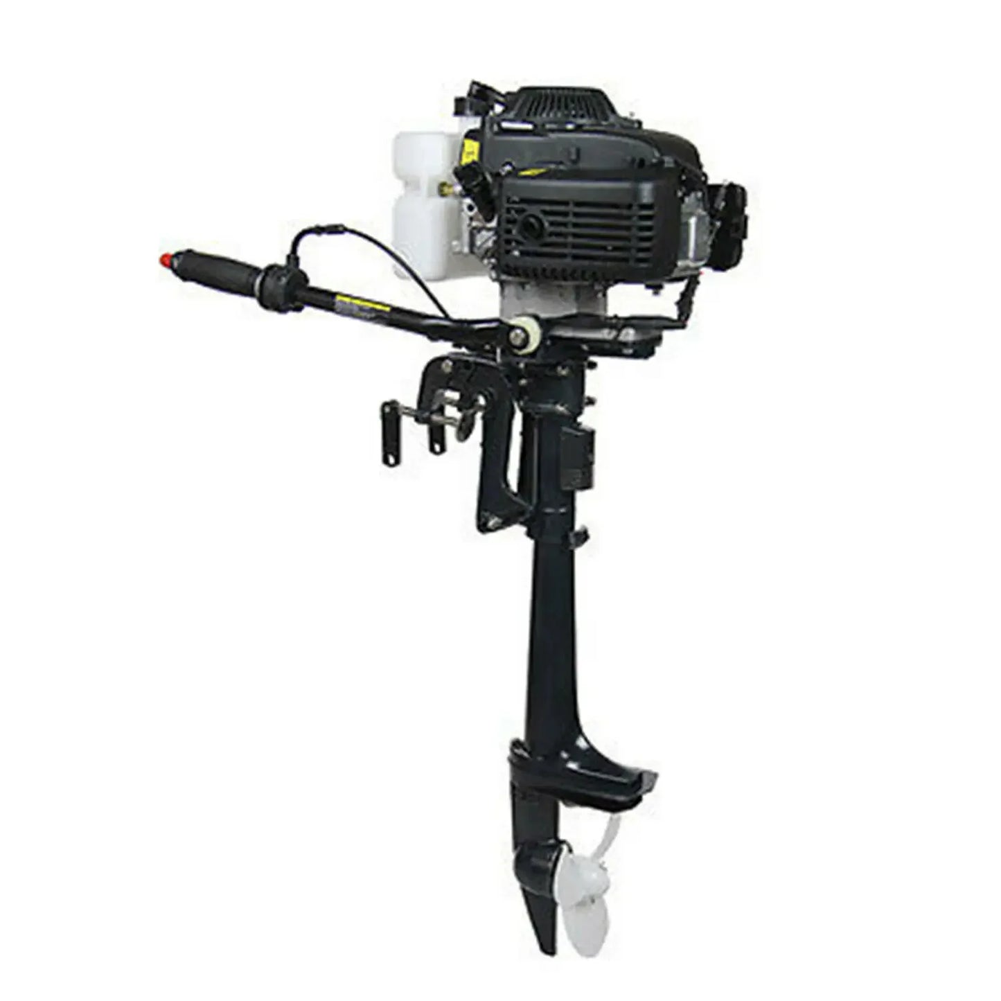 Portable Gasoline Outboard Motor – Lightweight 24.5lbs 4HP Boat Engine with CDI Ignition and Adjustable Throttle Lever