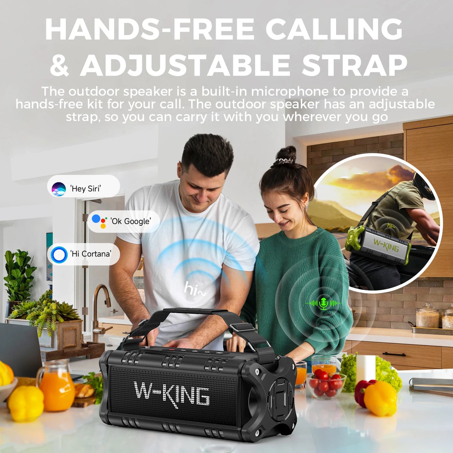 W King Bluetooth Speaker 90W Peak 50W RMS IPX6 Waterproof Outdoor Portable