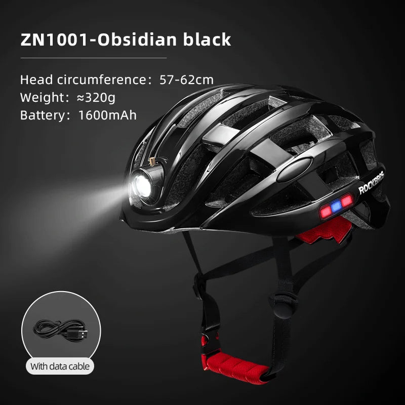 ROCKBROS USB Rechargeable Front Light Helmet for Night Cycling
