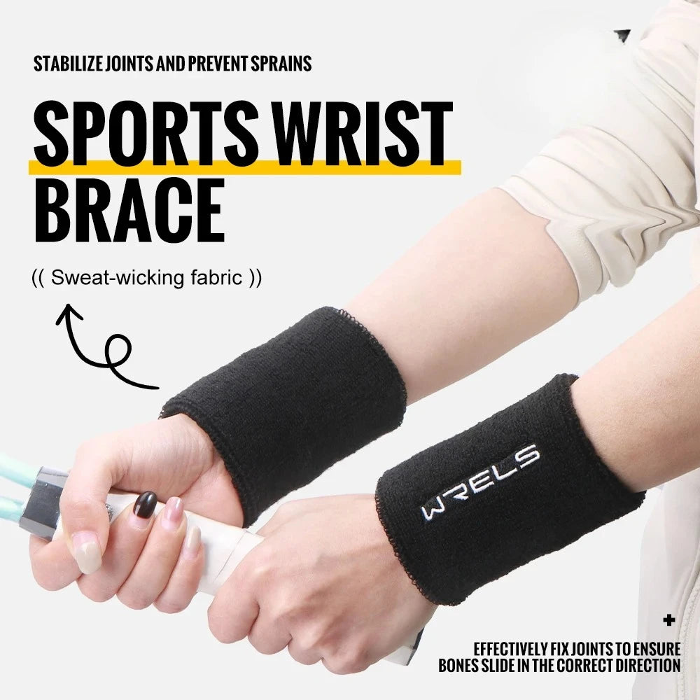 WRELS Terry Cloth Moisture Wicking Wristbands For Sports Tennis Gym Absorbent
