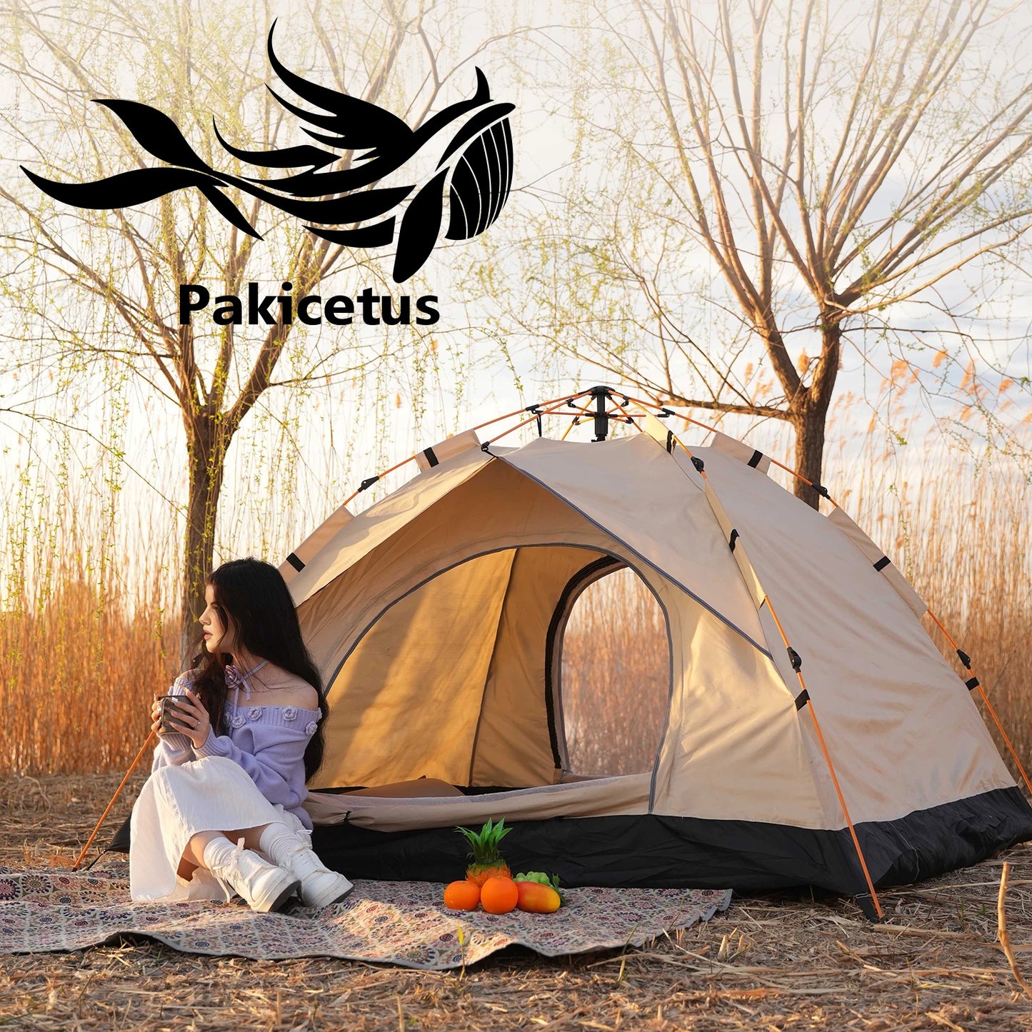 Pakicetus 2-4 Person Windproof Camping Tent Easy Setup Lightweight Family Carpa
