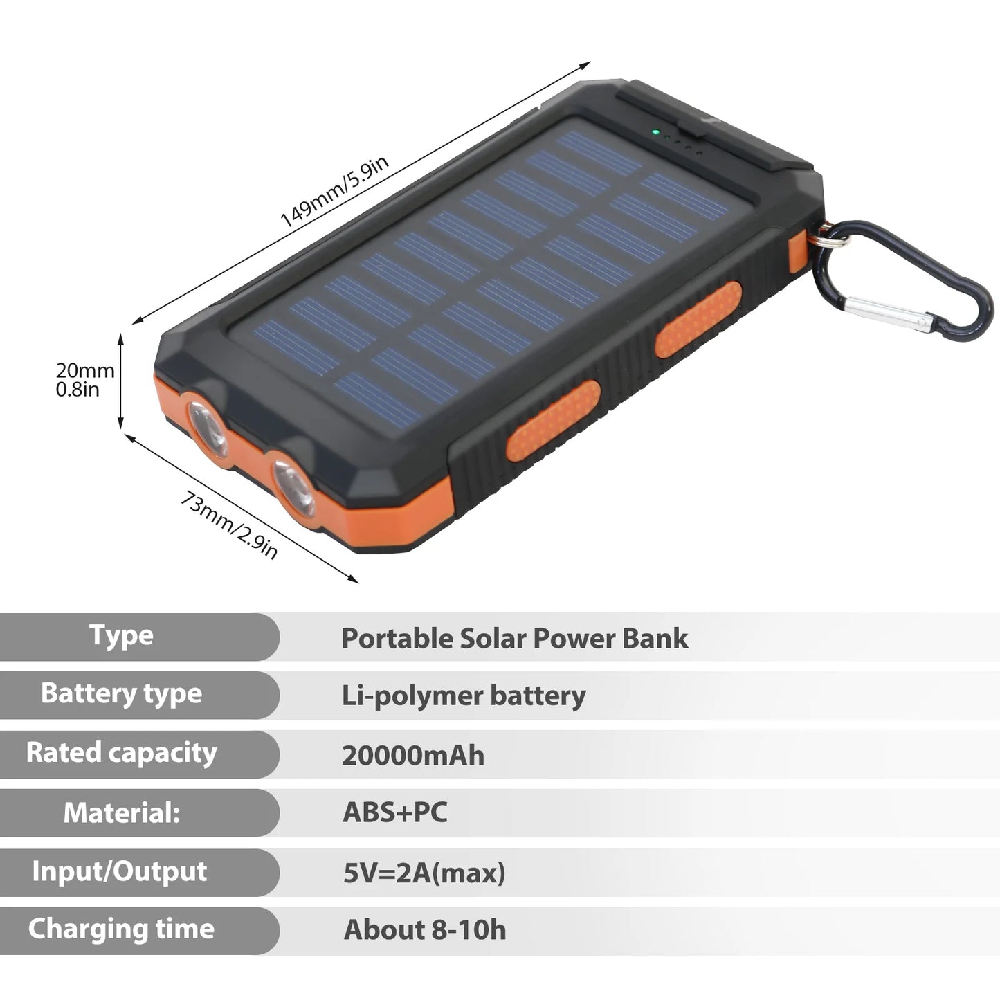 Power your adventures with a rugged 20000mAh solar charger built for off‑grid reliability.