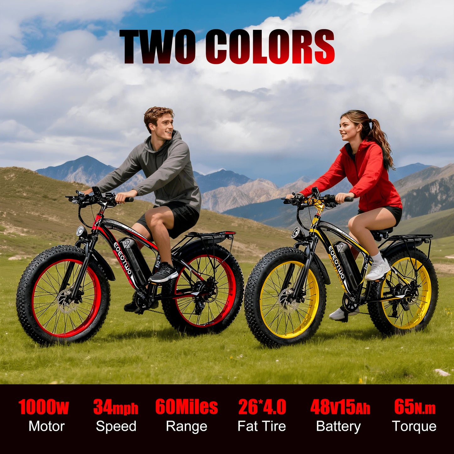Experience the power and versatility of the EOEOTWO E01 electric bike, a capable adults' ride engineered for speed, range, comfort, and all-terrain confidence on city streets and backcountry trails.