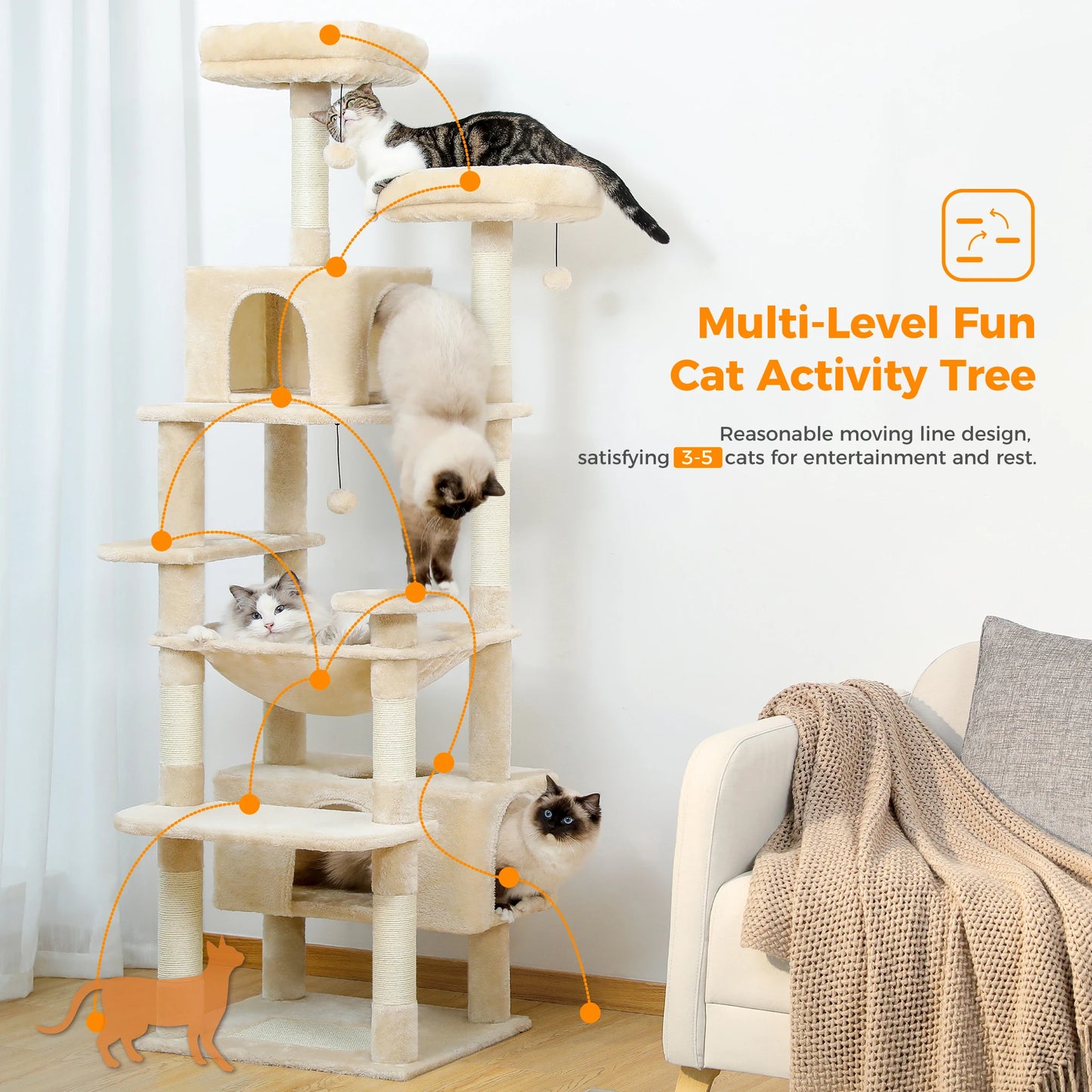 PAWZ Road presents a large cat tree and tower that turns indoor play into a vertical adventure for your cat.