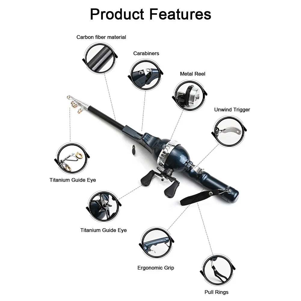 Experience effortless angling on every adventure with the APWIKOGER Telescopic Folding Fishing Rod, a compact, durable tool that folds down for easy travel yet extends for full-size performance on freshwater and saltwater exploits.