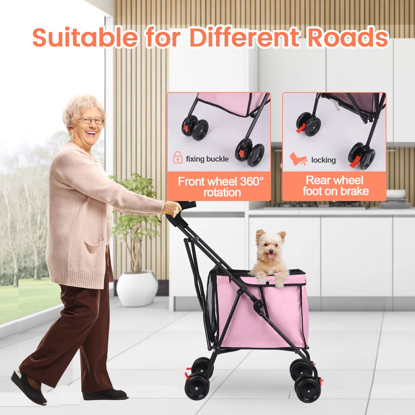 Meet the Wedyvko Shopping Trolley, a compact, pet-friendly stroller that makes your outings effortless.