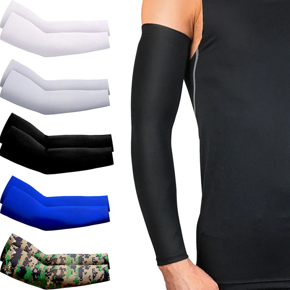 Stay cool and protected on every outdoor adventure with these unisex cooling arm sleeves that shield your skin from sun and UV rays.