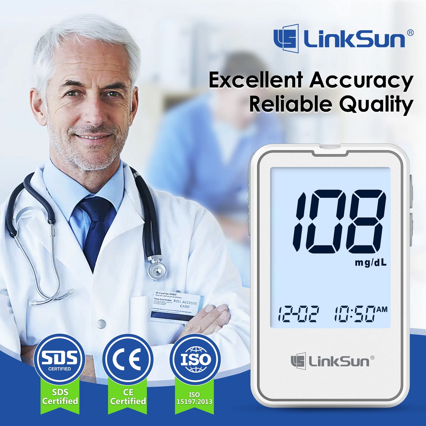 Introducing the Linksun G-425-2 Glucometer Kit, the all-in-one tool for reliable home diabetes testing.