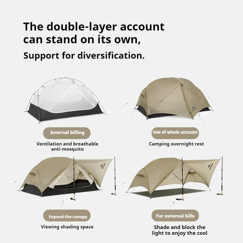 Experience reliable shelter wherever you roam with the Naturehike Mongar UL camping tent, a featherweight, all season companion built for rugged outdoor use.