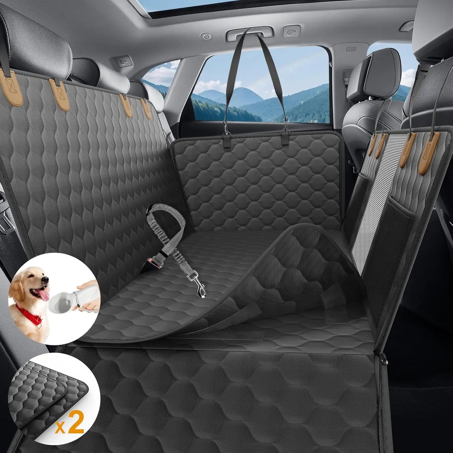Protect your car and pamper your pup with Wedyvko's foldable, waterproof dog car seat hammock, the smart travel companion for messy rides.