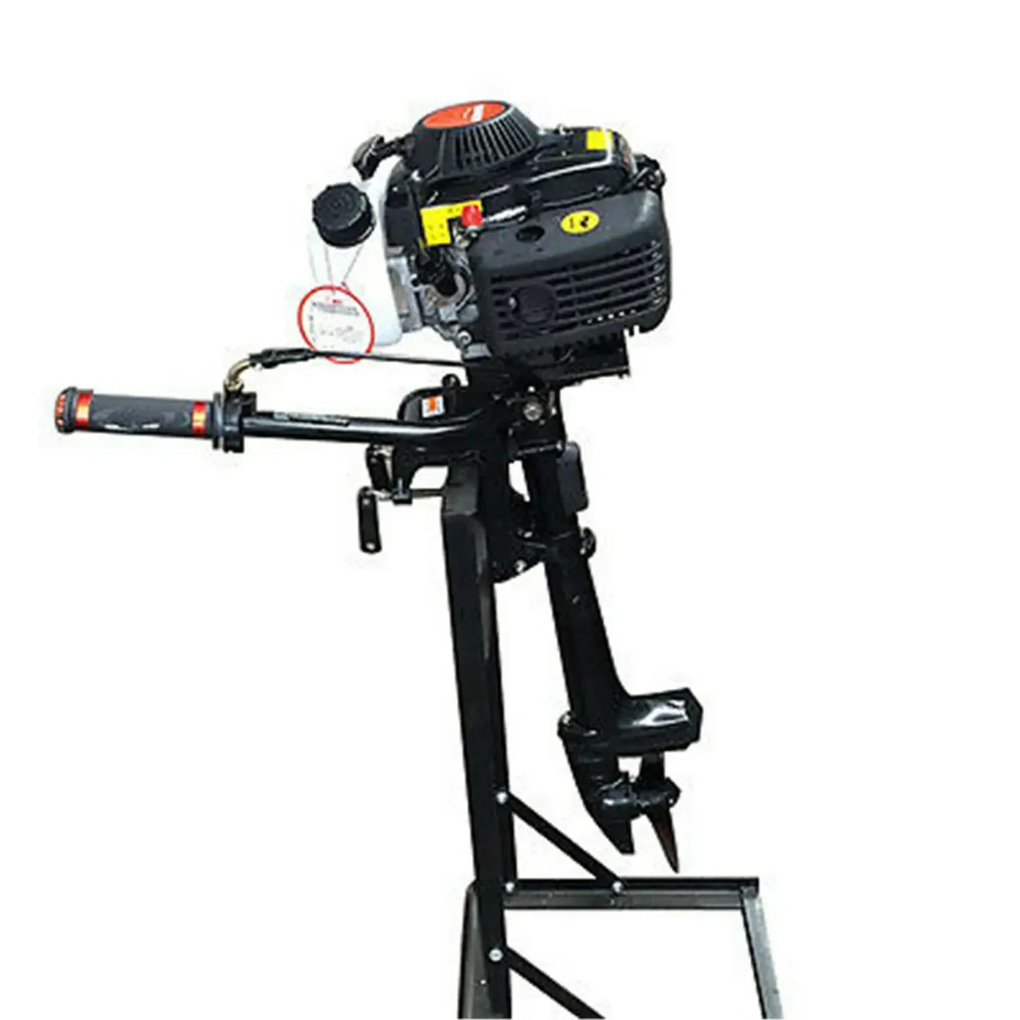Portable Gasoline Outboard Motor – Lightweight 24.5lbs 4HP Boat Engine with CDI Ignition and Adjustable Throttle Lever