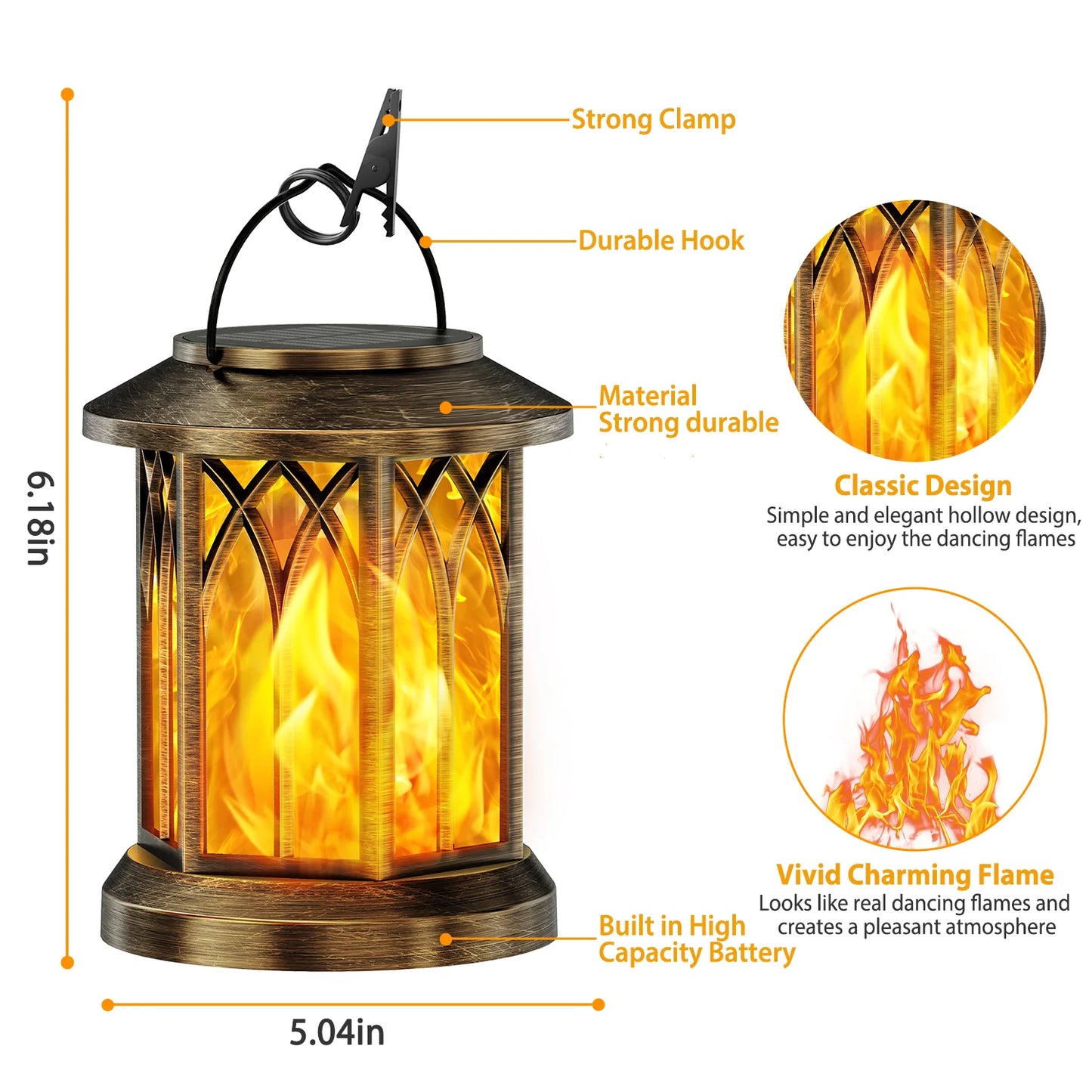 Elevate your evenings with KPSTEK's upgraded flickering flame solar lanterns.