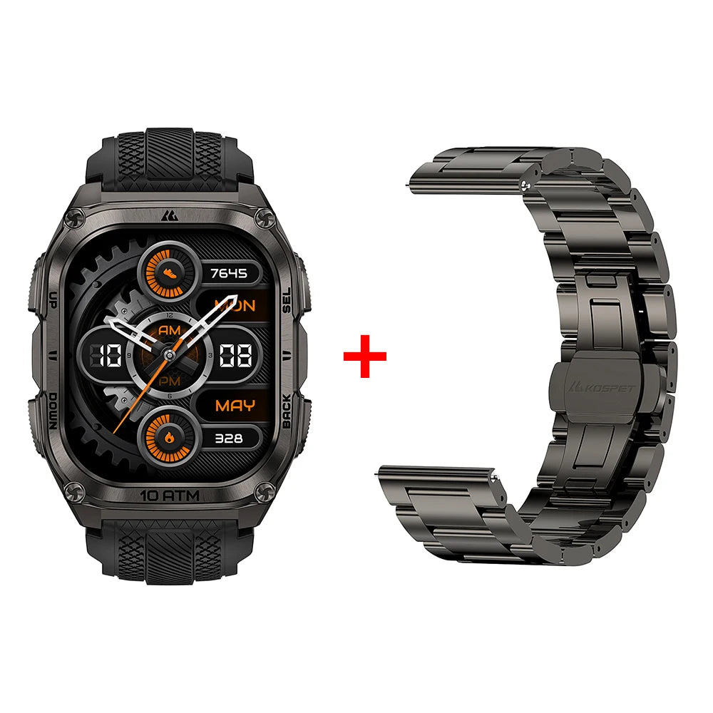 KOSPET Tank M4 Smart Watch Stainless Steel GPS Offline Maps 10ATM Waterproof